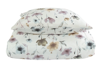 Beddengoed kingsize - 240x220 cm - 100% Zacht katoen satijn - Flower white - By Night beddengoedset