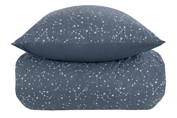 Beddengoed 140x220 cm - Zodiac blauw - Sterrenbeeld - Dekbedovertrek van 100% katoen - Borg Living beddengoedset