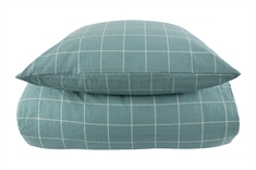 Seersucker beddengoed - Geruit beddengoed - Dusty Green Check - Borg Living beddengoedset