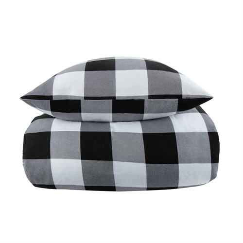 Flanel beddengoed 140x200 cm - Geruit beddengoed - 100% katoenflanel - By Night beddengoedset