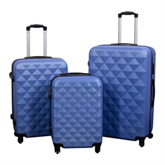 Kofferset - 3 stuks - Diamant blauw - Hardcase lichtgewicht koffers