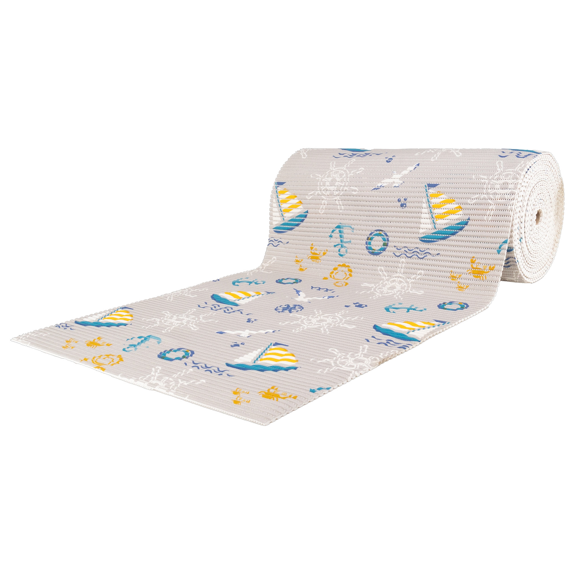 Antislip badmat - Per meter verkrijgbaar - Zeilmotief - 65 cm breed - Multifunctionele mat voor natte ruimtes