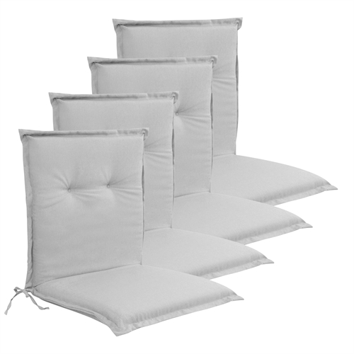 Luxe PLUS tuinkussenpakket voor tuinstoel 4 stuks. - Dikke schuimkern 7 cm - Grijze tuinstoelkussens met extra hoog comfort & UV-bestendige hoes - Nordstrand Home kussens