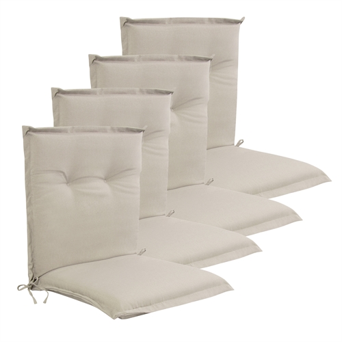 Luxe PLUS tuinkussenpakket voor tuinstoel 4 stuks - Dikke schuimkern 7 cm - Beige tuinstoelkussens met extra hoog comfort & UV-bestendige hoes - Nordstrand Home kussens