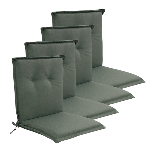 Luxe PLUS tuinkussenpakket voor tuinstoel 4 stuks. - Dikke schuimkern 7 cm - Groene tuinstoelkussens met extra hoog comfort & UV-bestendige hoes - Nordstrand Home kussens