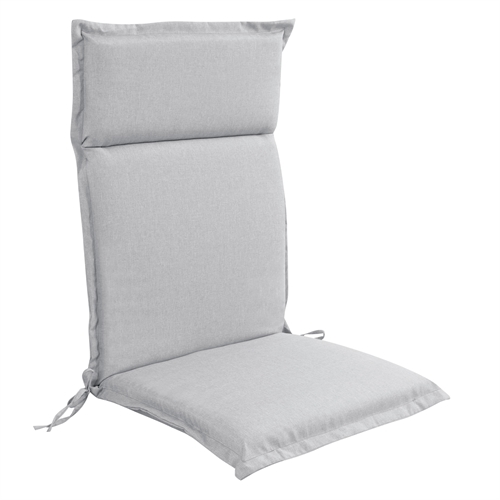 Luxe tuinkussen voor ligstoel met hoge rugleuning - Grijs kussen met luxe comfort - Nordstrand Home 