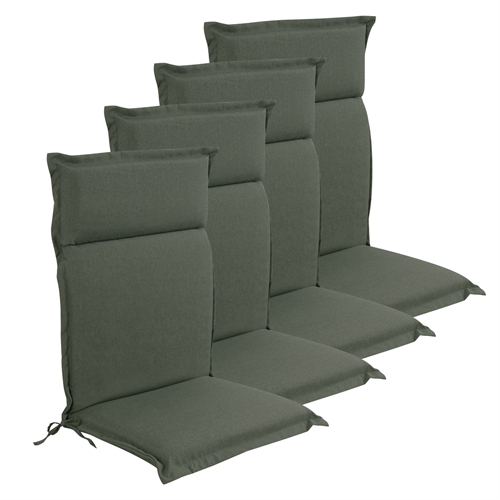 Luxe PLUS tuinkussens voor verstelbare stoel 4 stuks. - Dikke schuimkern 7 cm - Groene tuinkussens voor tuinstoel met extra hoog comfort & UV-bestendige hoes - Nordstrand Home kussens