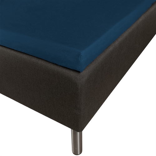 Zacht hoeslaken 80x200 - 100% katoensatijn - 8 cm hoog - Blauw laken voor topmatras - By Night satijnen laken