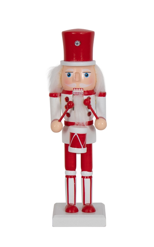 Notenkraker - 26 cm hoog - Met trommels - Notenkraker kerstfiguur