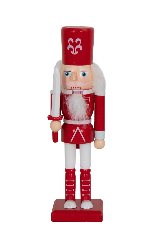 Notenkraker - 26 cm hoog - Met zwaard in de hand - Notenkraker kerstfiguur