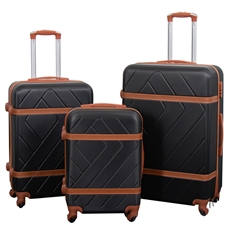 Koffer - Retro zwart - Hardcase lichtgewicht koffer