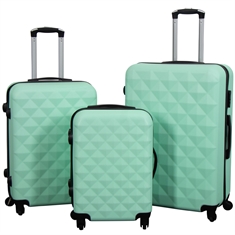 Kofferset - 3-delig - Diamant turquoise - Hardcase lichtgewicht koffers