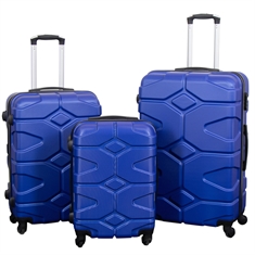 Kofferset - 3 stuks - Hardcase reiskoffer - Military blauw - Lichtgewicht koffer
