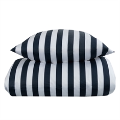 Beddengoed - 100% katoensatijn - Nordic Stripe - Donkerblauwe strepen