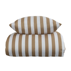 Beddengoed - 100% katoensatijn - Nordic Stripe - zandkleurige strepen