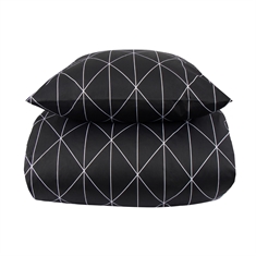 Beddengoed - katoensatijn - Zwart harlekijn design