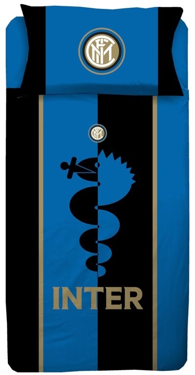 Voetbal beddengoed - 100% katoen - Kinderbeddengoed 140x200 cm - FC Inter