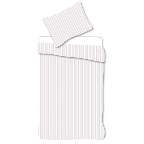 Baby beddengoed 70x100 cm - Wit beddengoed met paarse strepen - 100% zacht katoenen bedlinnen