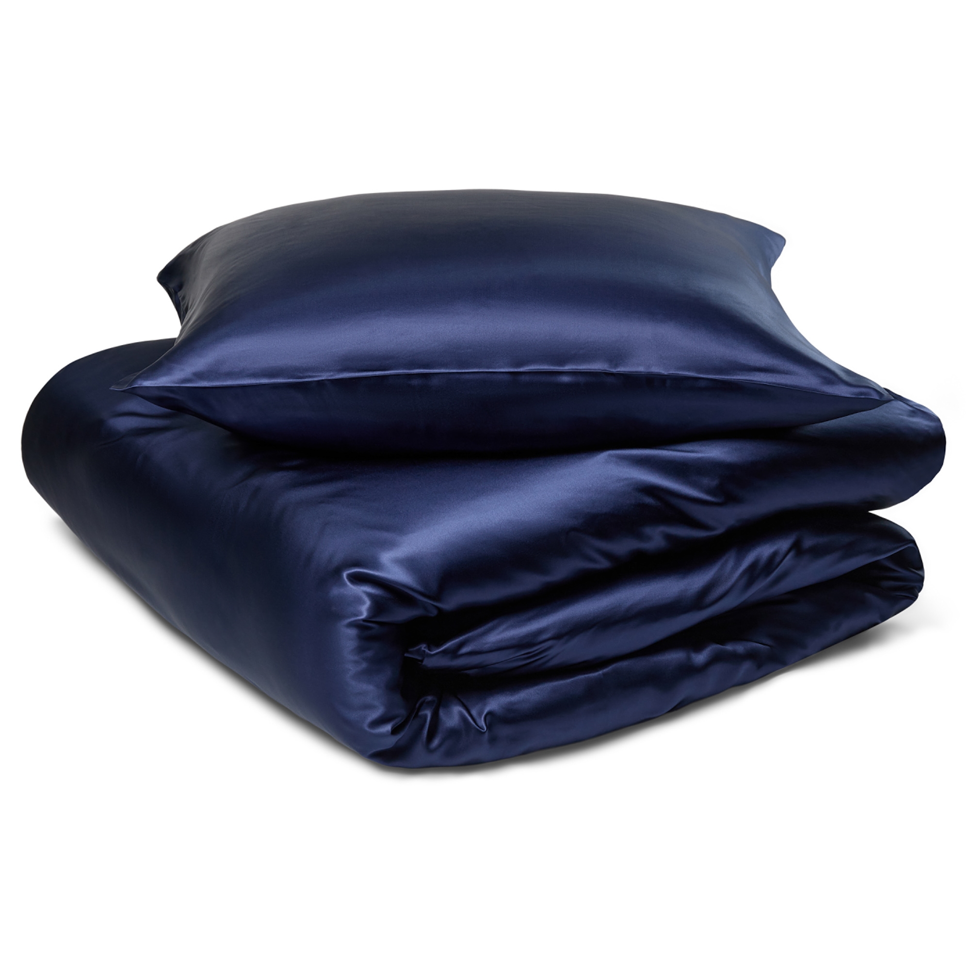 Zijden beddengoed - 100% moerbeizijde - Navyblauw