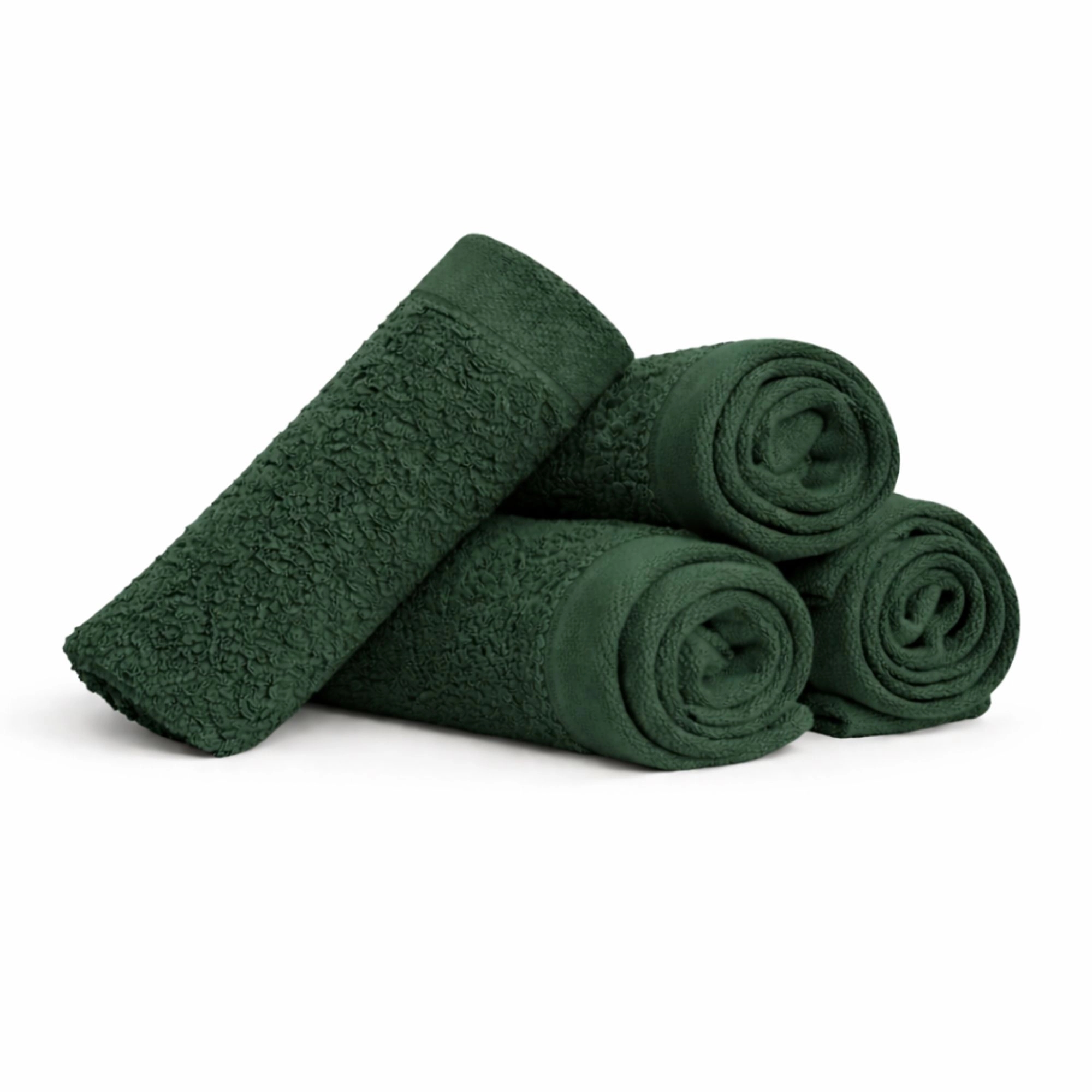 Katoenen wasdoekjes - 100% katoen - Wasdoekjes 30x30 cm - 4-pack - Papaver - Donkergroen