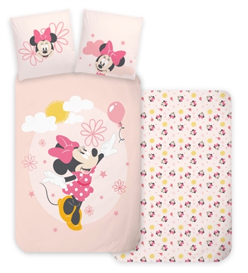 Junior beddengoed 100x140 cm - Omkeerbaar dekbedovertrek met Minnie Mouse - 100% katoenen beddengoed