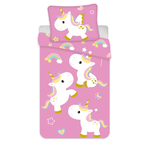 Eenhoorn beddengoed - Wendbaar eenhoorn dekbedovertrekset - 100% zacht katoenen bedlinnen