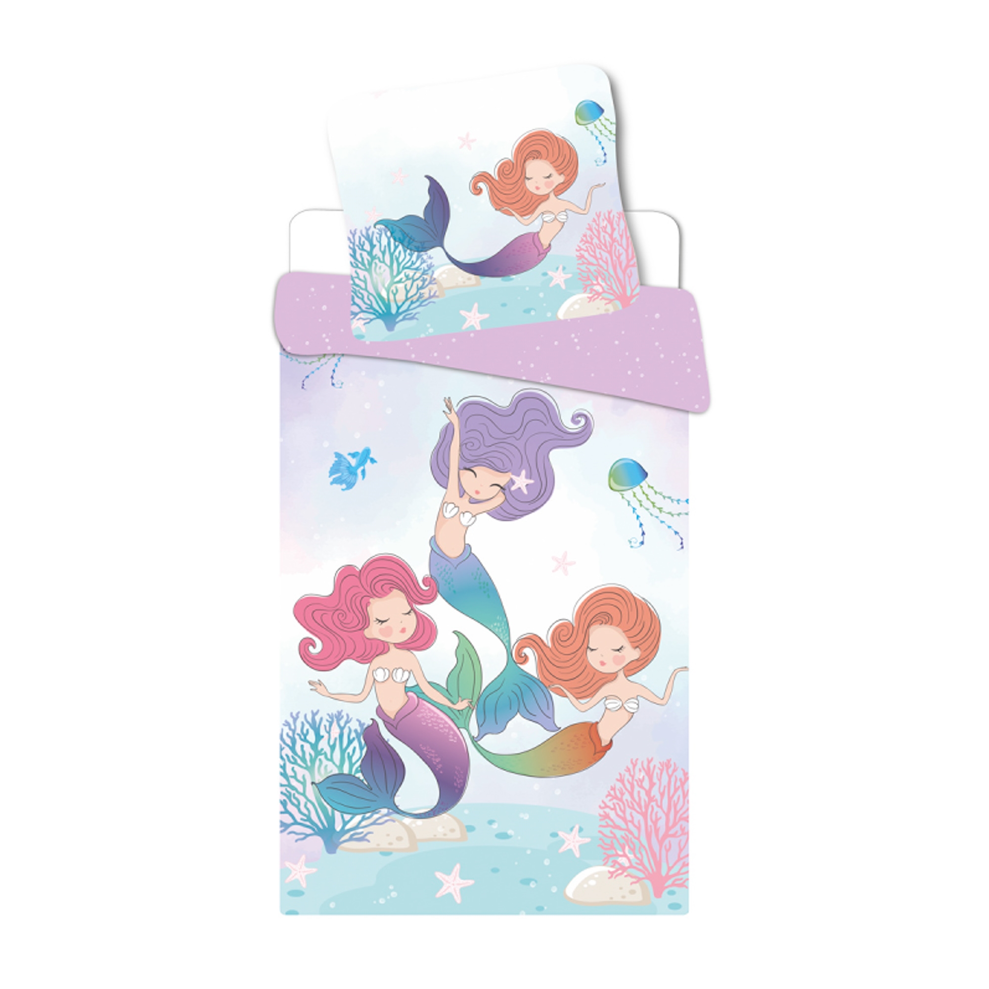 Zeemeermin beddengoed - 100% katoen - Kinderbeddengoed 140x200 cm - Achterzijde met bubbels