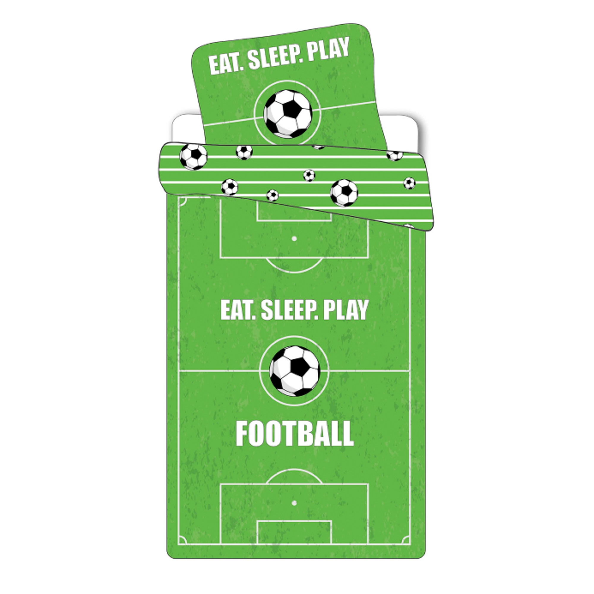Voetbal beddengoed - 100% katoen - Kinderbeddengoed 140x200 cm - Voetbalveld
