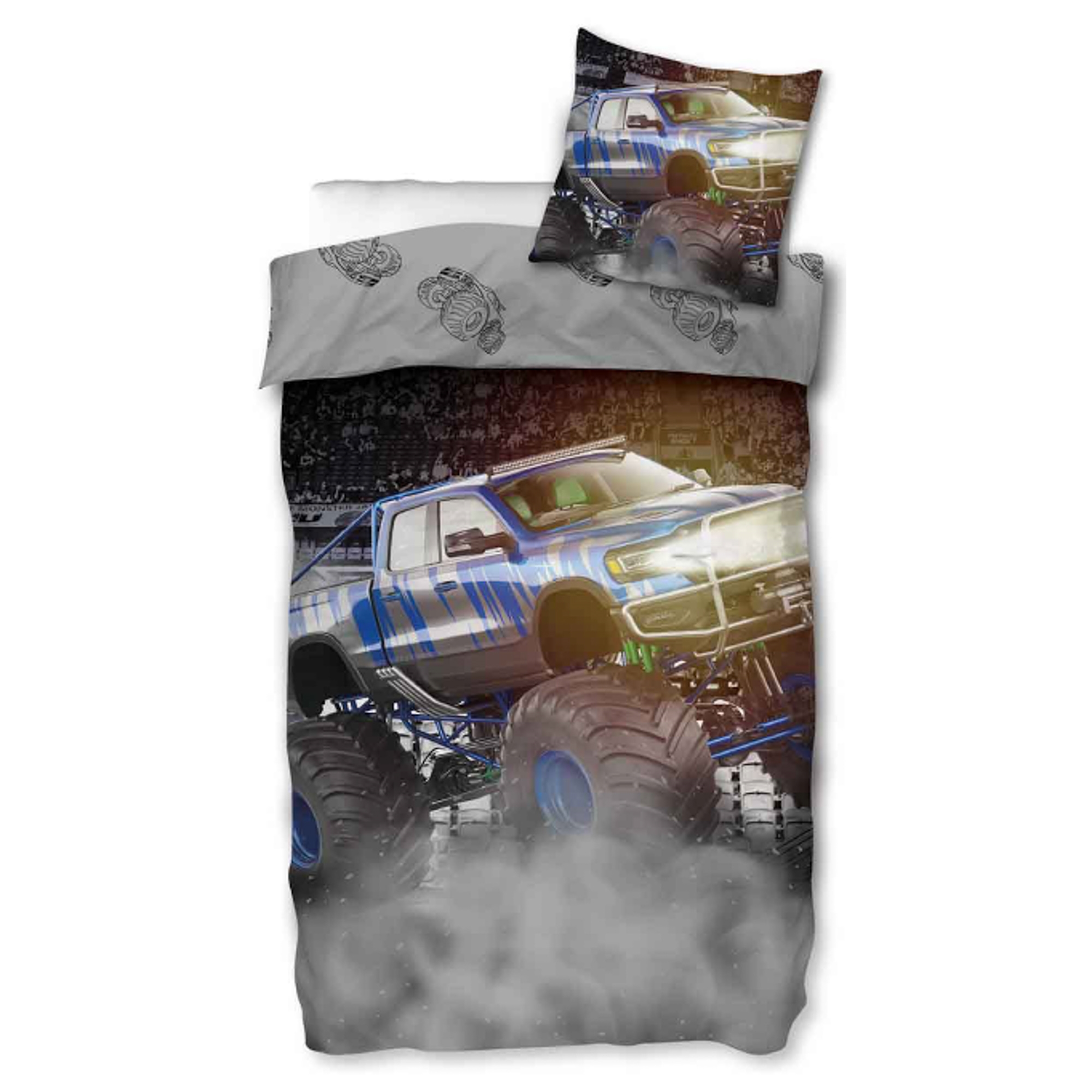 Monstertruck beddengoed - 100% katoen - Junior beddengoed 100x140 cm