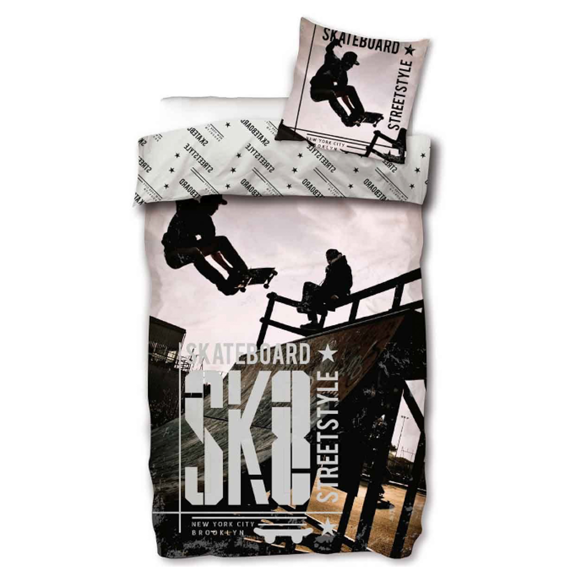 Skater beddengoed - 100% katoen - Kinderbeddengoed 140x200 cm