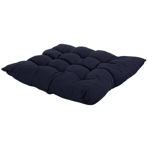 Stoelkussen - 35x35x6 cm - Donkerblauw effen tuinkussen