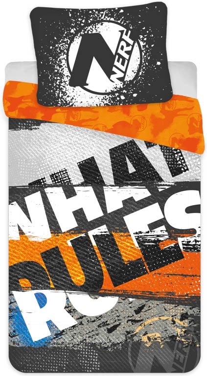NERF beddengoed - 100% katoen - Kinderbeddengoed 140x200 cm - What Rules
