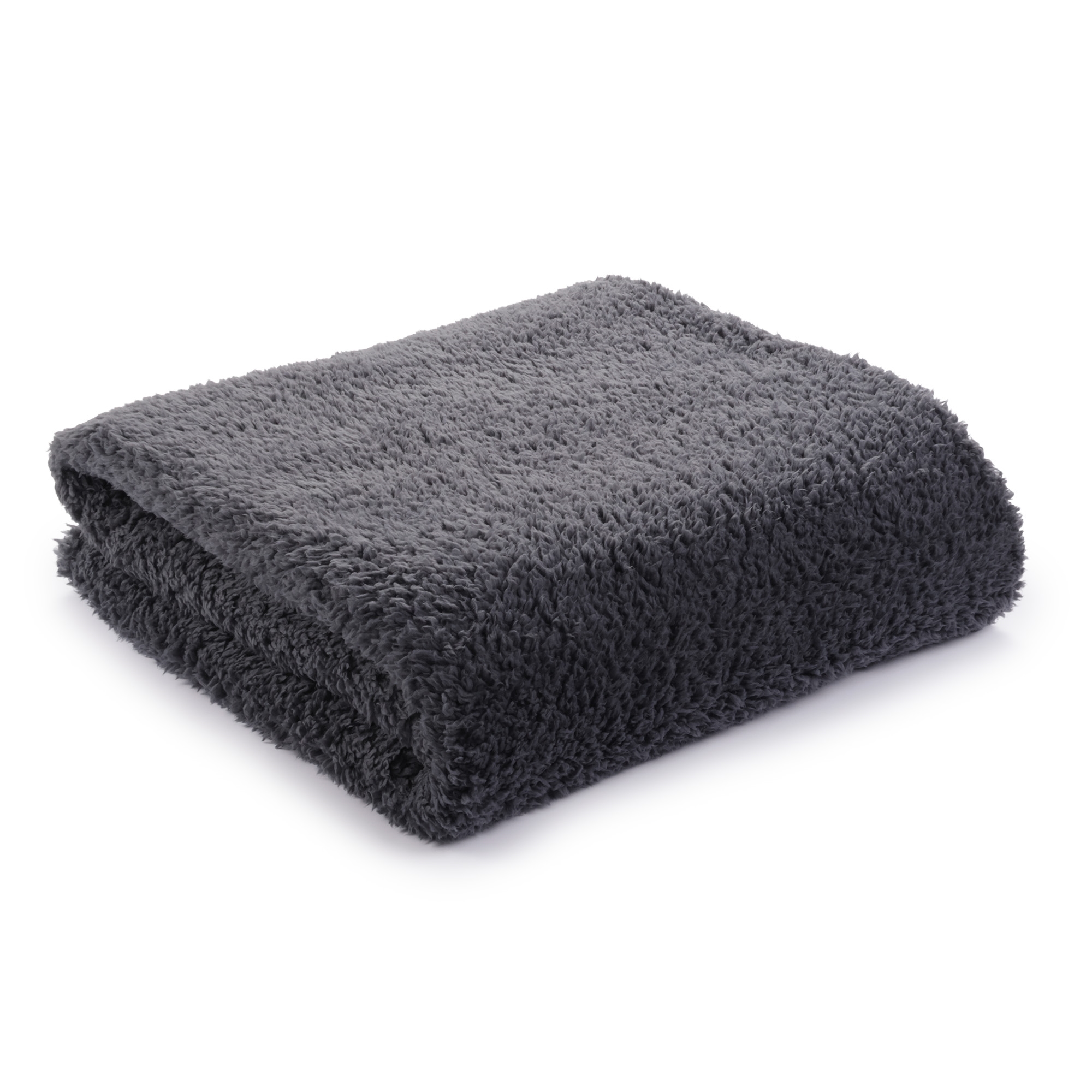 Teddy fleece deken - 130x180 cm - Antracietgrijs