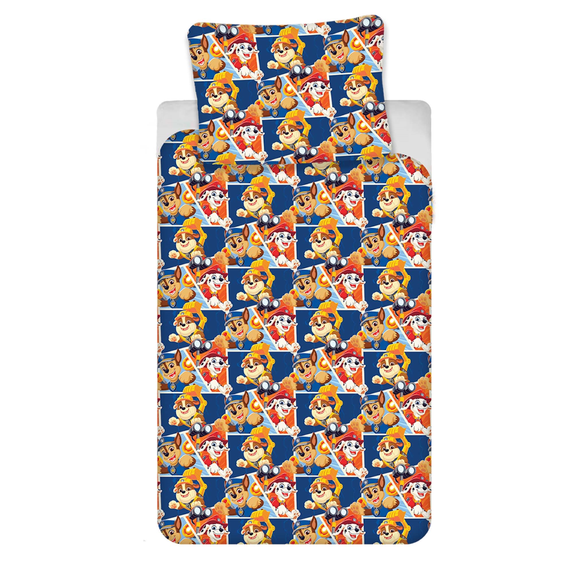 Paw Patrol beddengoed - 100% katoen - Junior beddengoed 100x140 cm - Blauw - Marshall, Chase en Rubble