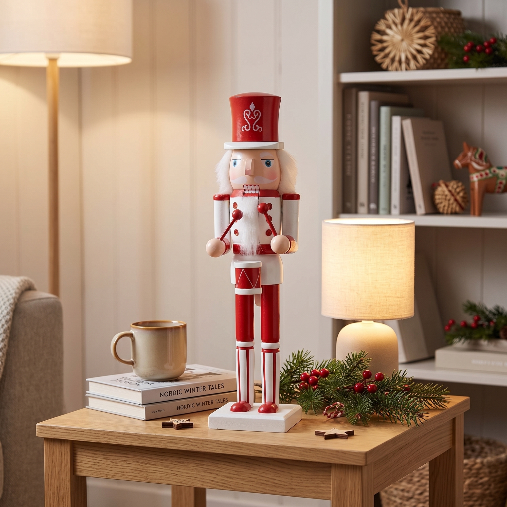 Notenkrakerfiguur - 38 cm - Mooie notenkraker met trommel