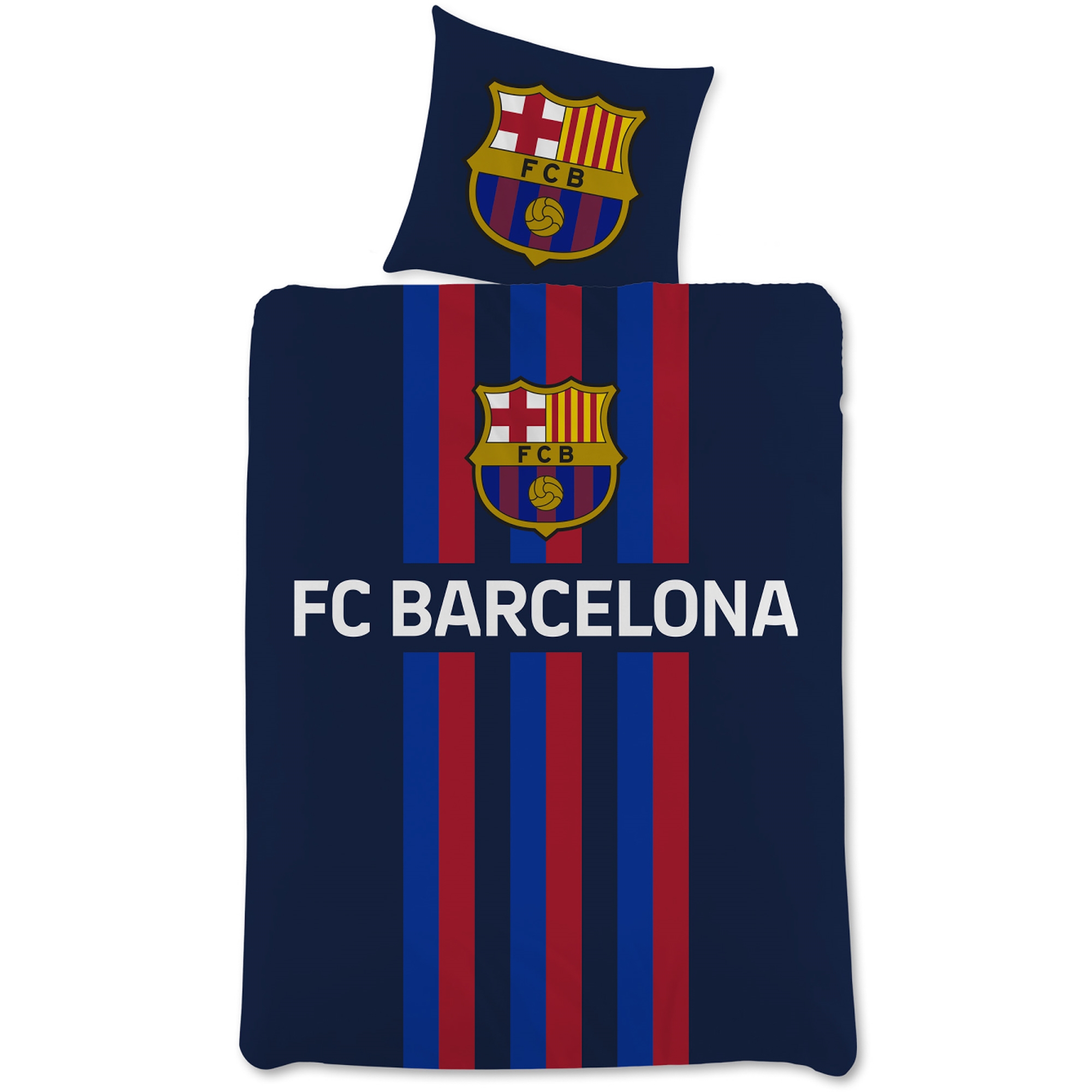 FC Barcelona beddengoed - 100% katoen - Kinderbeddengoed 150x210 cm - Voetbalbeddengoed