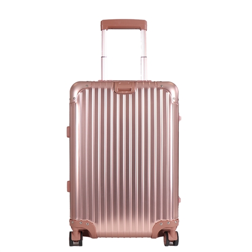 Handbagage koffer - Aluminium koffer - Roségoud - Luxe trolley met TSA slot - 36 liter