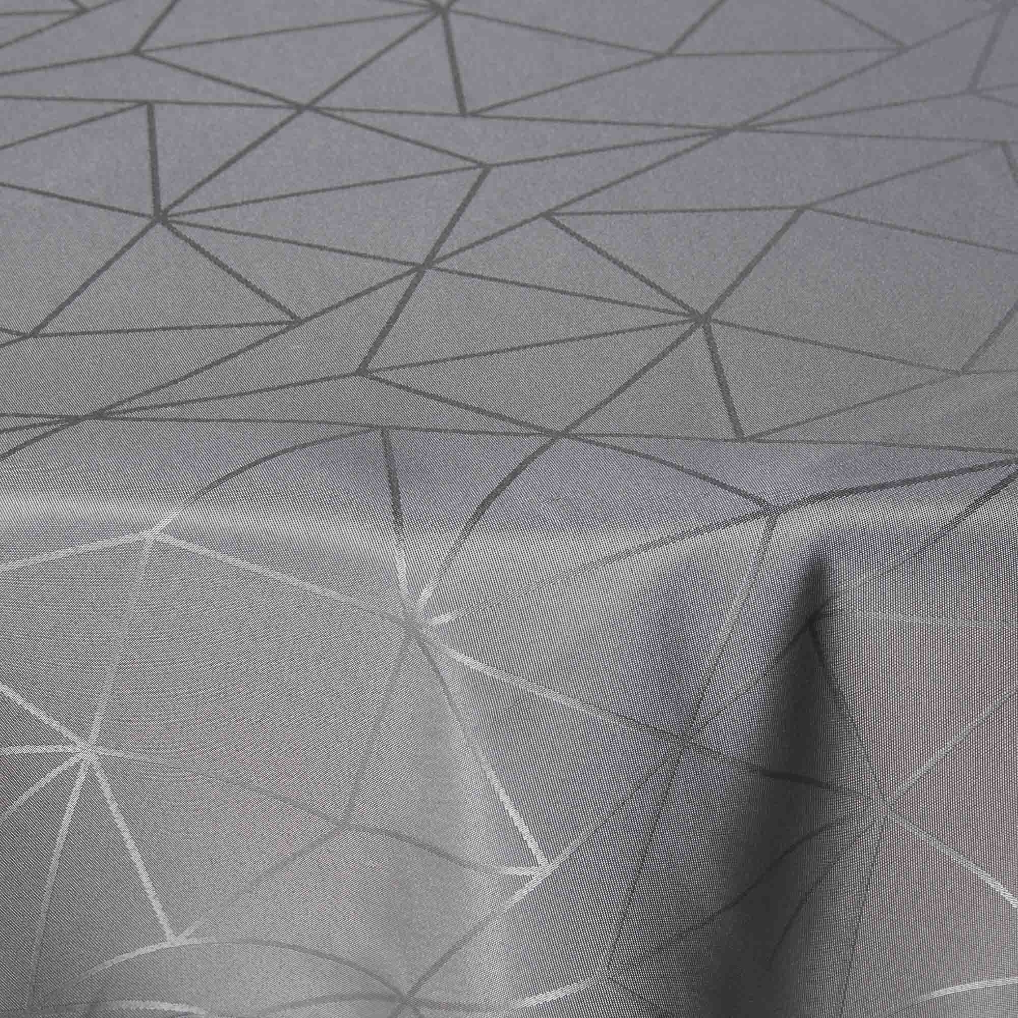 Rond tafelkleed - Ø230 cm - Grijs tafelkleed - Jacquard geweven tafelkleed - Exclusief feesttafelkleed