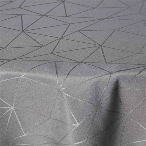 Rond tafelkleed - Ø230 cm - Grijs tafelkleed - Jacquard geweven tafelkleed - Exclusief feesttafelkleed