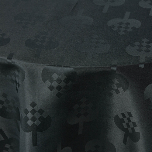 Rond kerst tafelkleden - Ø230 cm - Groen kerst tafelkleden met hartjes - Jacquard geweven - Exclusief tafelkleden