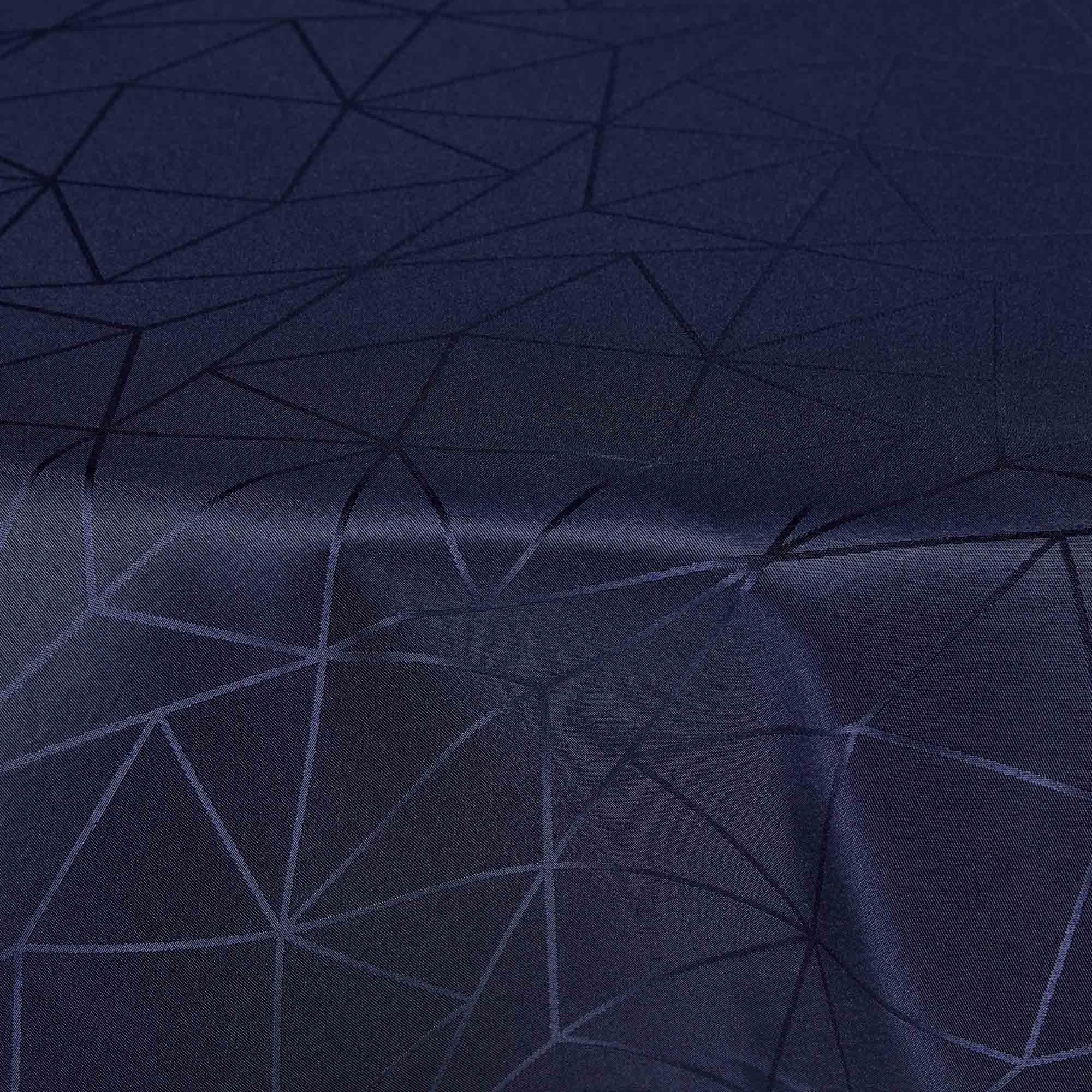 Rond tafelkleed - Ø140 cm - Blauw tafelkleed - Jacquard geweven tafelkleed - Exclusief feesttafelkleed