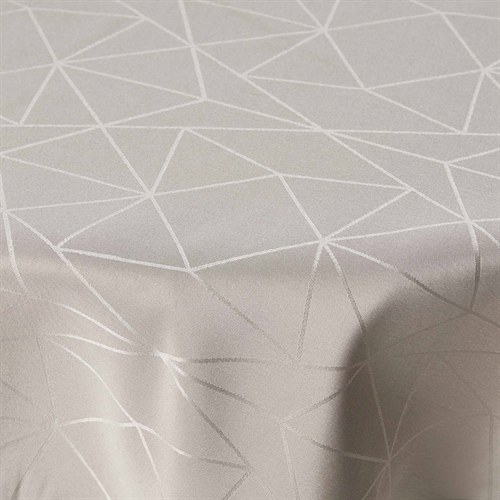 Rond tafelkleed - Ø180 cm - Zandkleurig tafelkleed - Jacquard geweven tafelkleed - Exclusief feesttafelkleed
