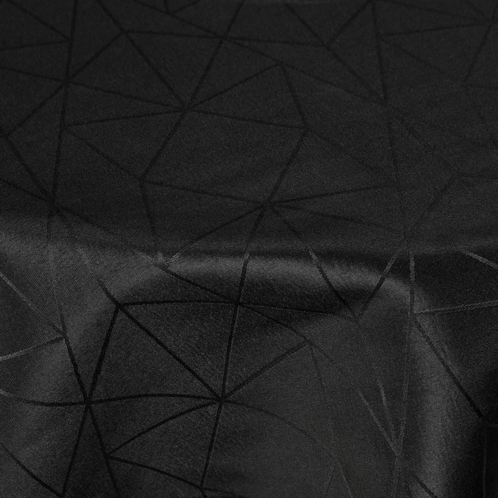 Rond tafelkleed - Ø140 cm - Zwart tafelkleed - Jacquard geweven tafelkleed - Exclusief feesttafelkleed