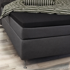 Hoeslaken voor topmatras 90x200 cm - Zwart - 100% katoen satijn - Hoeslaken voor topmatras