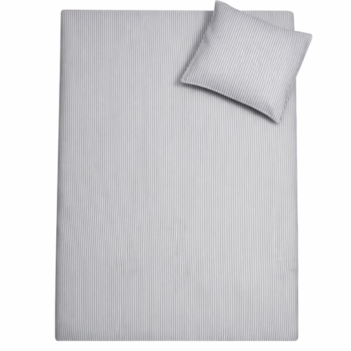 Gestreept babybeddengoed - 100% katoen - Babybeddengoed 70x100 cm - Wit met blauwe strepen