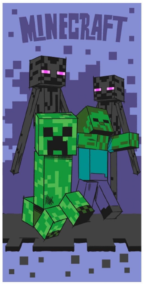 Minecraft Creeper handdoek - 70x140 cm - 100% katoen - Zachte badhanddoek met zombie en slenderman