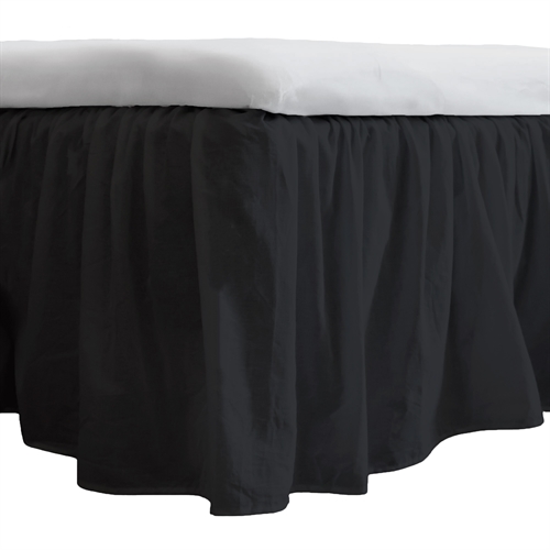 Volantlaken 180x200 cm - 100% zacht katoenen laken - Zwarte bedrok van Nordstrand Home