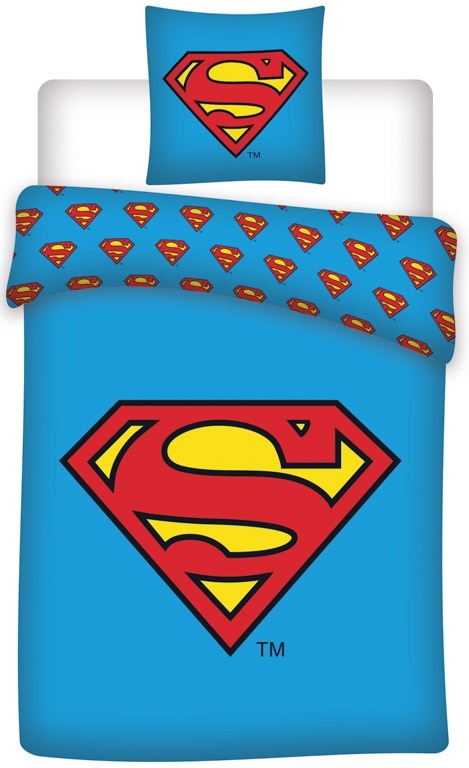 Superman beddengoed - 100% katoen - Kinderbeddengoed 140x200 cm - Superman logo