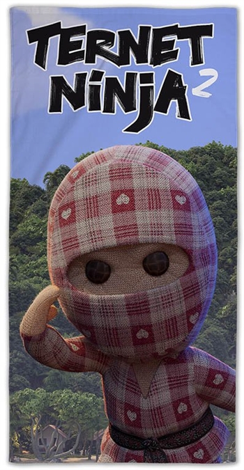 Ternet Ninja 2 handdoek - 70x140 cm - 100% katoen - Zachte badhanddoek met Ternet Ninja 2