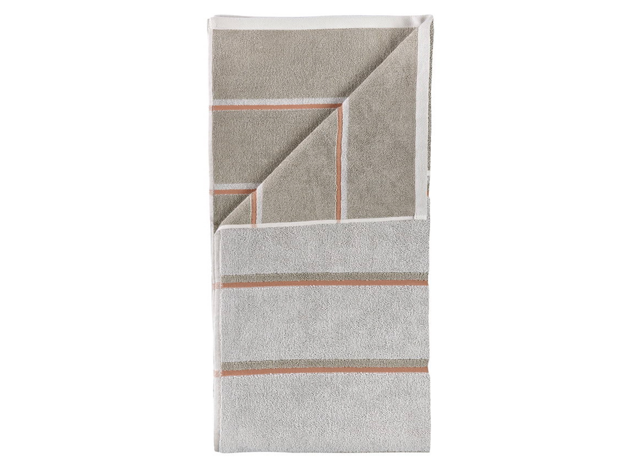 Handdoek - 100% katoen - Badhanddoek 70x140 cm - Zone Denmark Sauna - Stribed Soft Grey